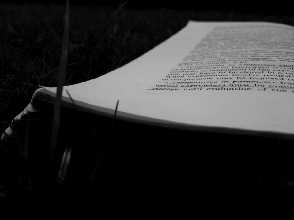 Book in grass