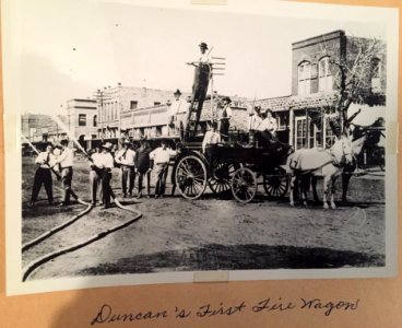 Duncan, OK's first fire wagon