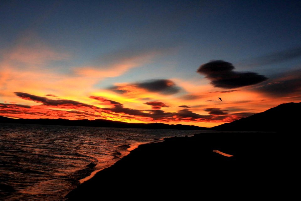 Sunrise over Pyramid Lake in Nevada