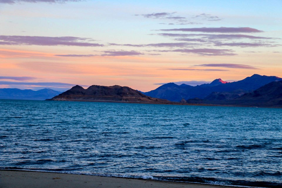 Sunrise over Pyramid Lake in Nevada