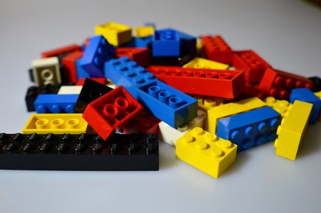 Colorful play building blocks photo