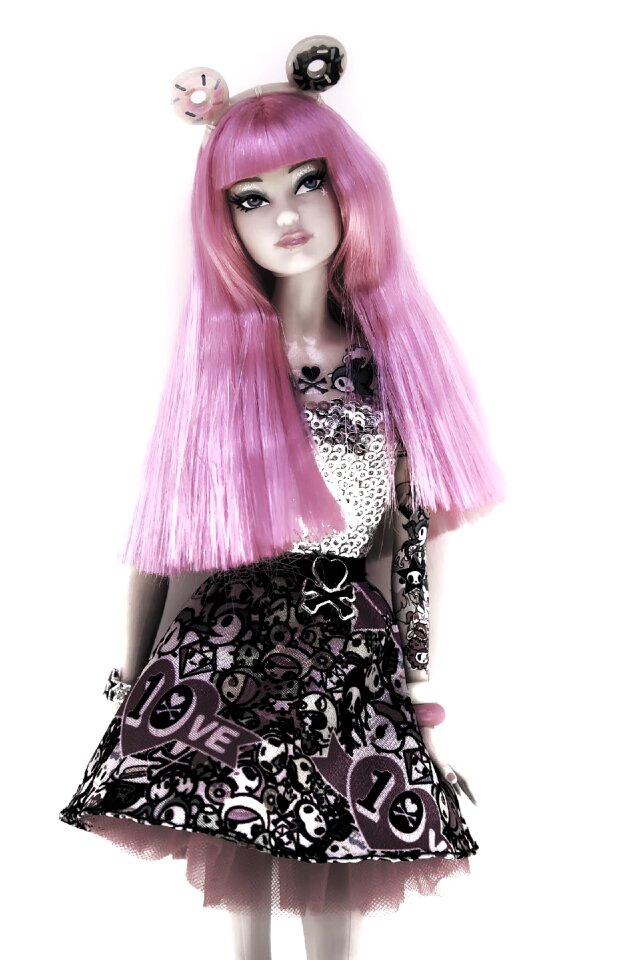 Fashion doll toys pink hair
