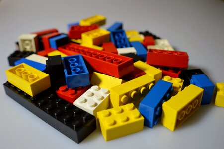 Colorful play building blocks photo