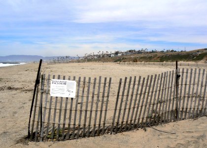 Fencing and signage at Dockweiler State Beach. photo