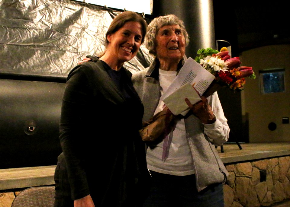 Ojai, Calif. (March 18, 2017) – Helen Johnson, with Friends of California Condors Wild and Free, presents Jan Hamber, longtime condor advocate and conservationist, with a grant.