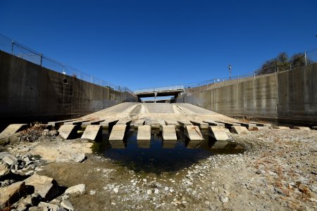 Major barrier to steelhead movement at I-5 and San Juan Creek in the City of San Juan Capistrano, Orange County, CA.