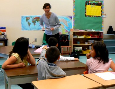Consul General Lochman at Mangilaluk School in Tuktoyaktuk
