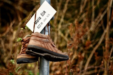 Alpine boots make a pilgrimage leather shoes photo