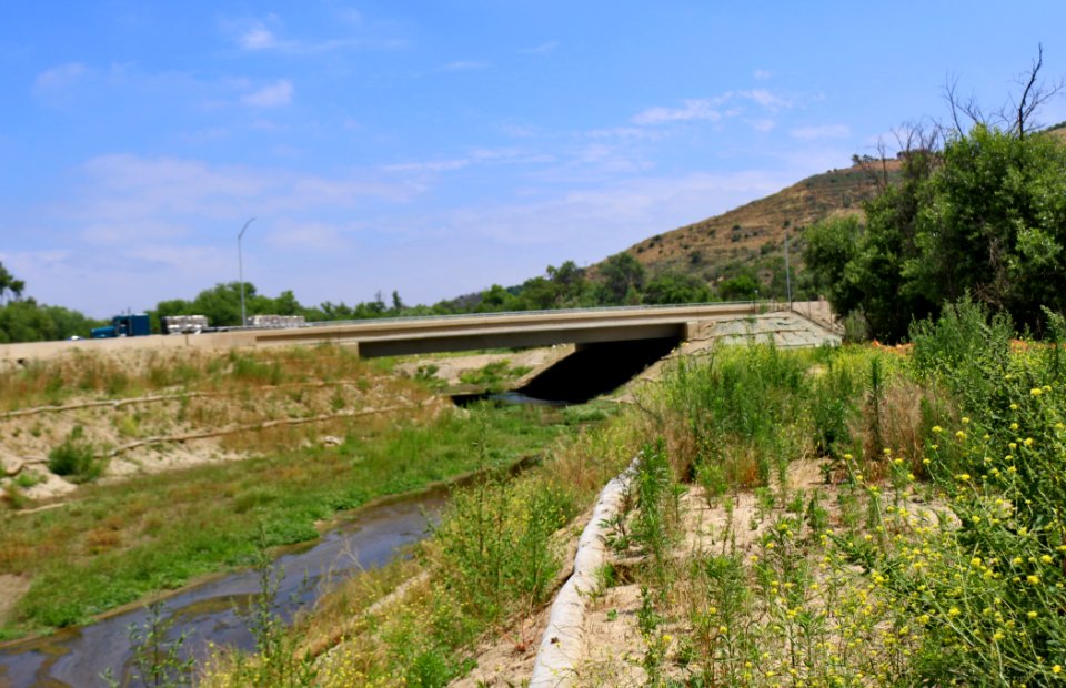 Underpass for wildlife along SR-76 in San Diego County recently constucted.