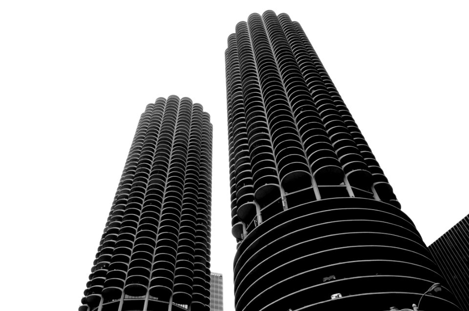 Marina City Grayscale