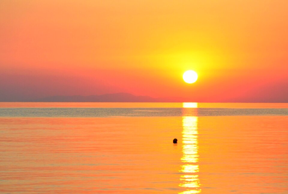 Sea sun evening