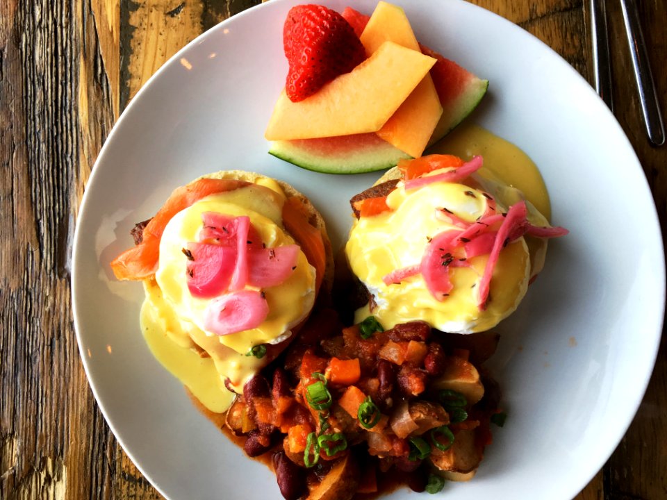 Sausage and Salmon Benny