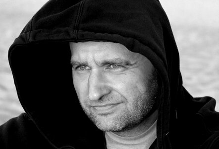 Reverie portrait black and white