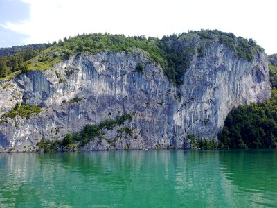 Hawk stone wall rock lake