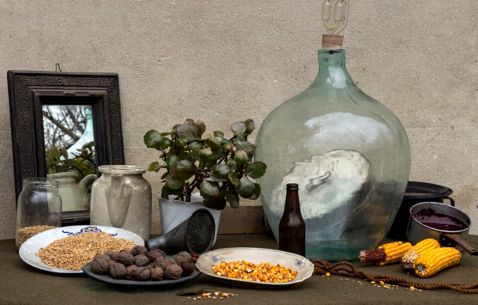 Nuts bottles mirror