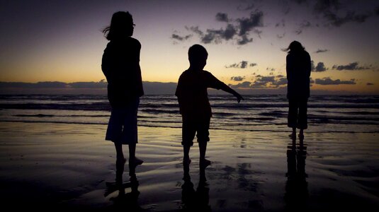 Silhouette kids children photo