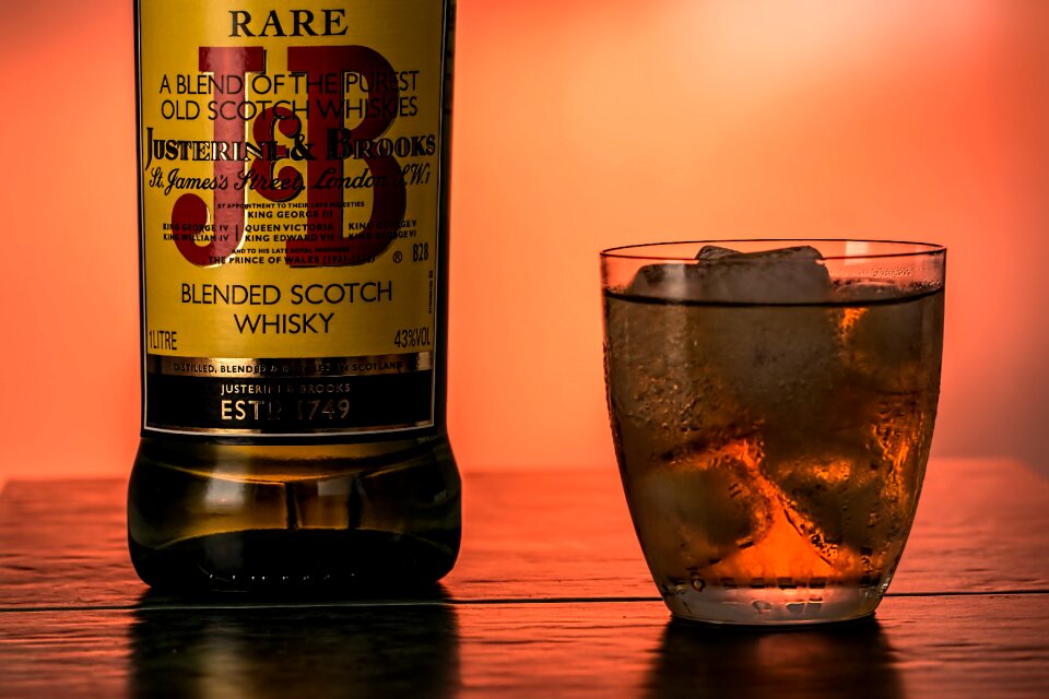 Glass beverage scotch