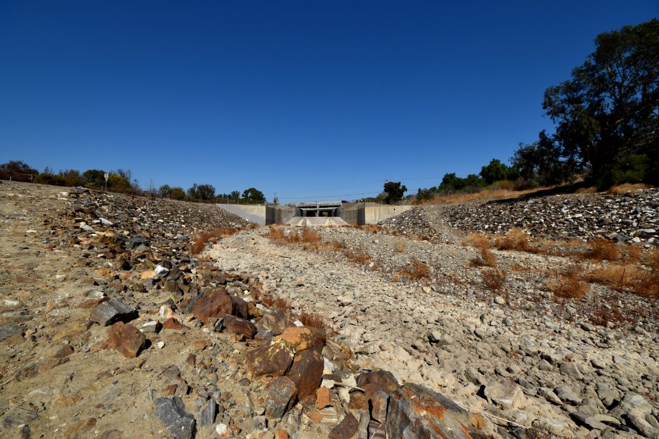 Major barrier to steelhead movement at I-5 and San Juan Creek in the City of San Juan Capistrano, Orange County, CA.
