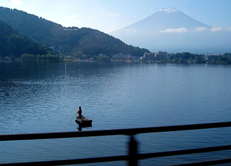 Fishing Under the Gaze of Mt Fuji