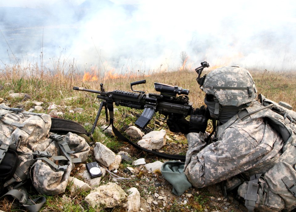 173rd Infantry Brigade Combat Team (Airborne) gunner engages target
