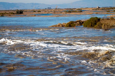Cullinan Ranch Levee Breach - rushing water