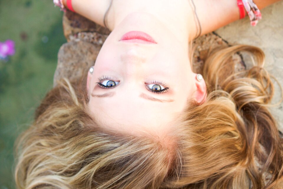 Water blonde blue eyes