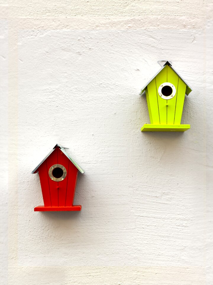 Red nesting place bird feeder