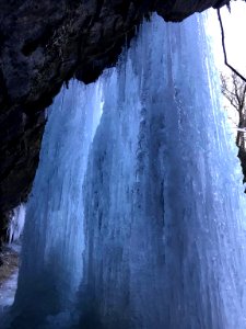 Behind a frozen Grotto Falls, January 2018--Maggie Blake