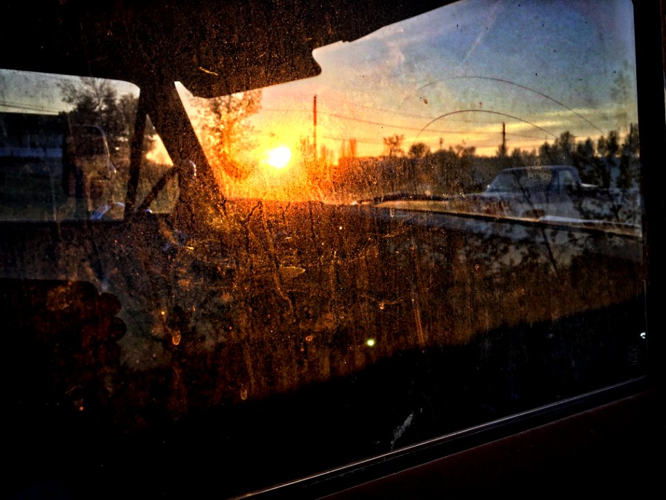 Sunset Through An Old For Truck