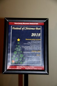 Sign for the 2018 Festival of Christmas Past, December 8, 2018--Warren Bielenberg