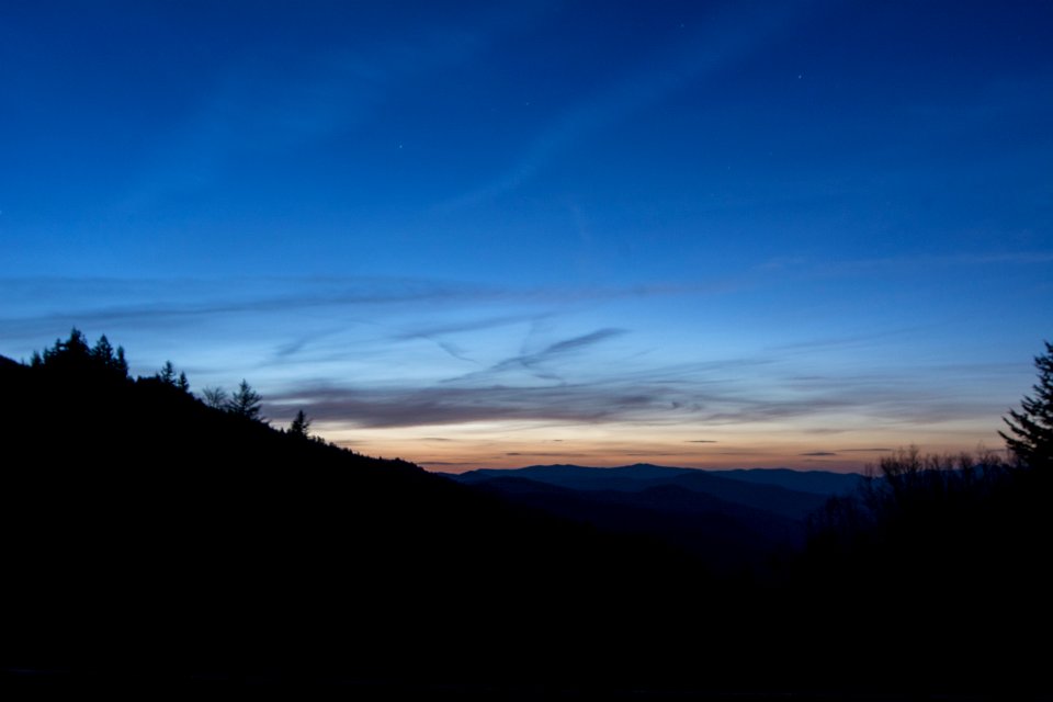 Oconaluftee Valley Overlook sunrise, April 2018--Thom McManus