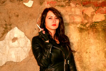 Cigarette black hair seduction