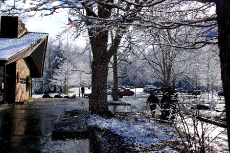 Sugarlands Visitor Center on the morning of the Festival of Christmas Past, December 2017--Warren Bielenberg