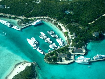 Flying Out over Sampson Cay