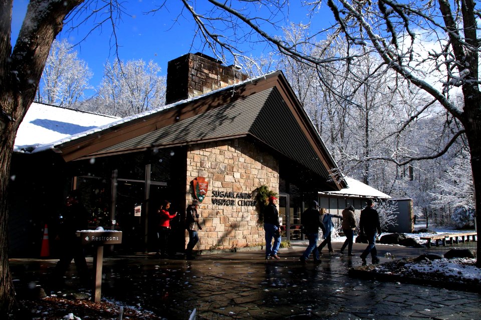 Sugarlands Visitor Center on the morning of the Festival of Christmas Past, December 2017--Warren Bielenberg