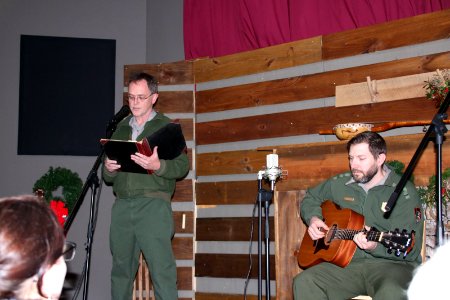 Rangers performing a Christmas carol, December 2017--Warren Bielenberg