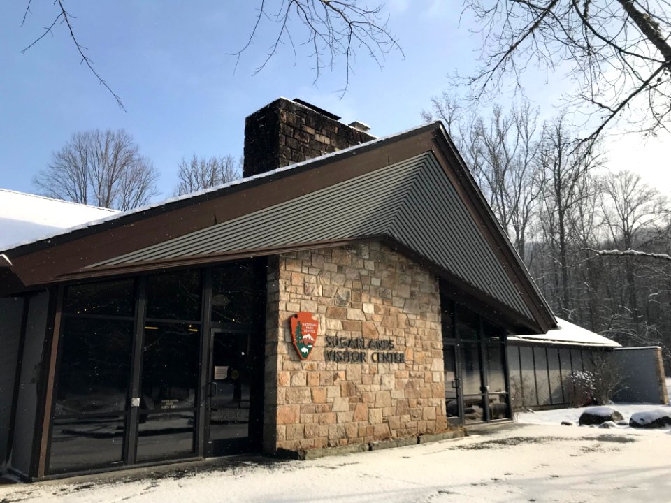 Sugarlands Visitor Center closed for snow, January 2018--Andrea Walton