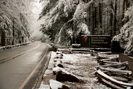 Gatlinburg entrance to park, December 2017--Warren Bielenberg