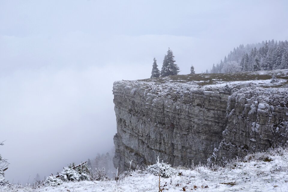 Switzerland cliff fog
