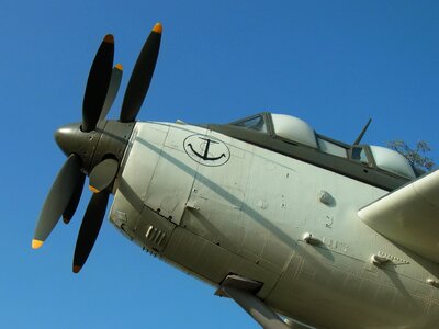 Propeller plane flying m17 photo