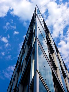 Skyscraper bluish facade