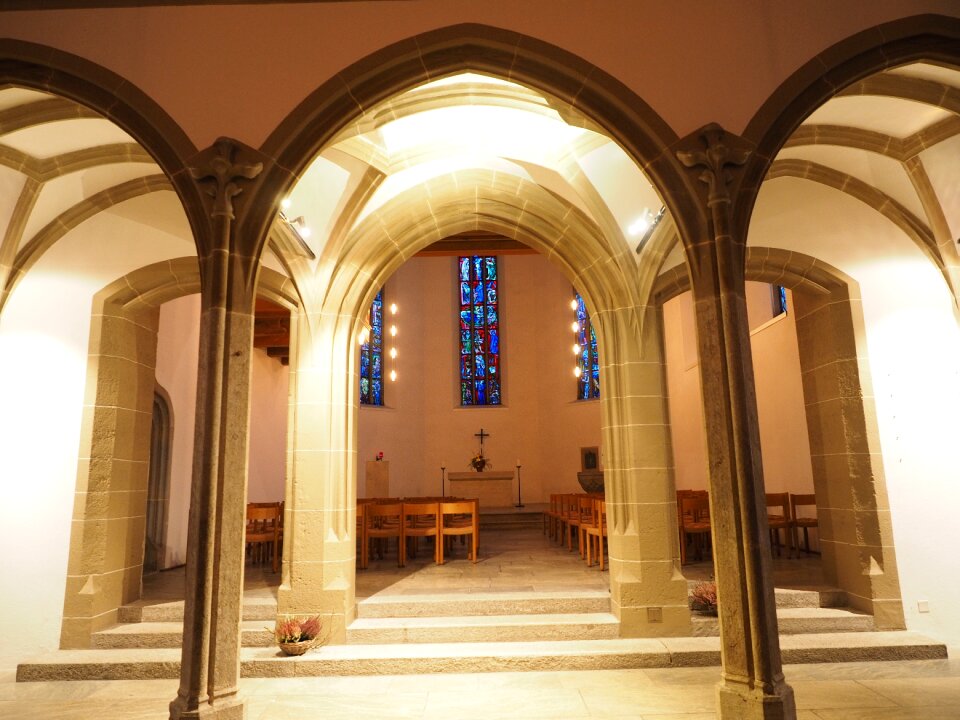 Arcade altar window