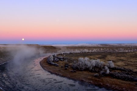 Beaver moon settting over Seedskadee National Wildlife Refuge