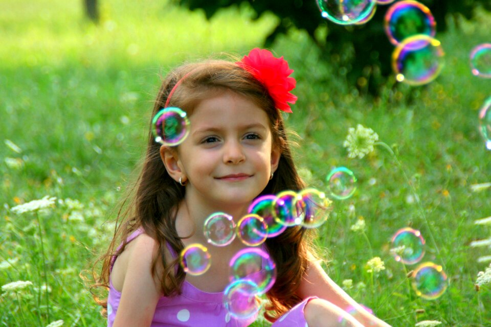 Smile grass bubbles photo