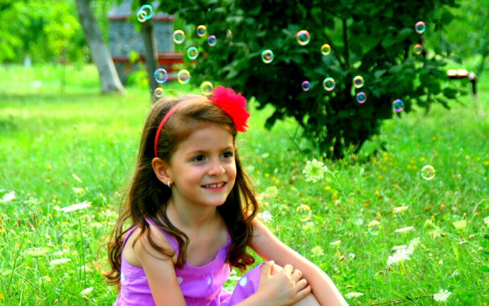 Smile grass bubbles photo
