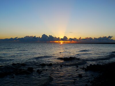 Sunset sea beach photo