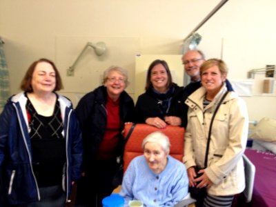 With Ruth at the hospital