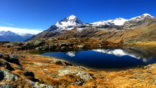 Lac Blanc reflects la Dent Parachee in the French Alps, Vanoise National Park photo