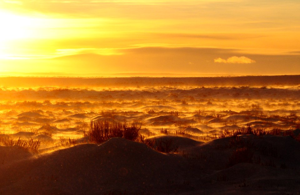 Snowy sage-steppe sunset at Seedskadee National Wildlife Refuge