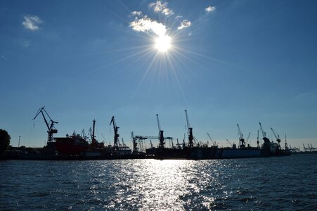 Cranes port port city photo
